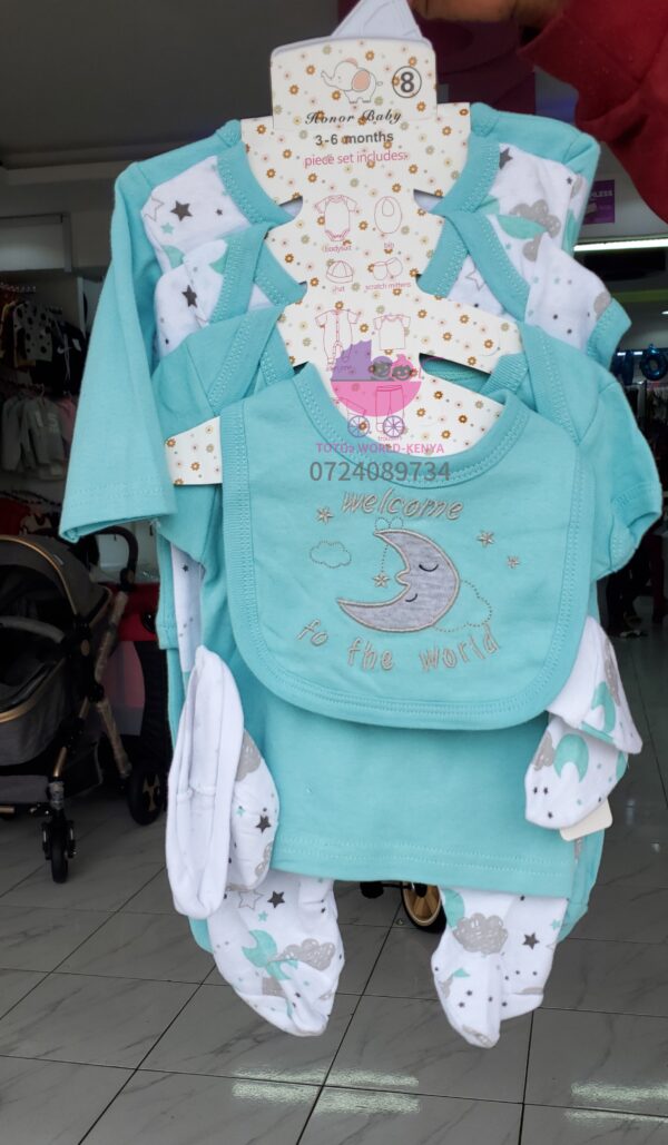 8pc Baby Cotton Receiving set - Image 2